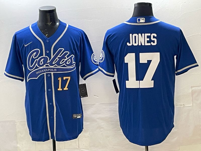 Men 2025 Indianapolis Colts #17 Jones blue Joint Name Nike Limited NFL Jersey 003